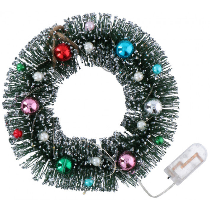 Julklappar - 18,5 Cm Julkrans Med 20 Led Ljuspunkter Inklusive Batterier
