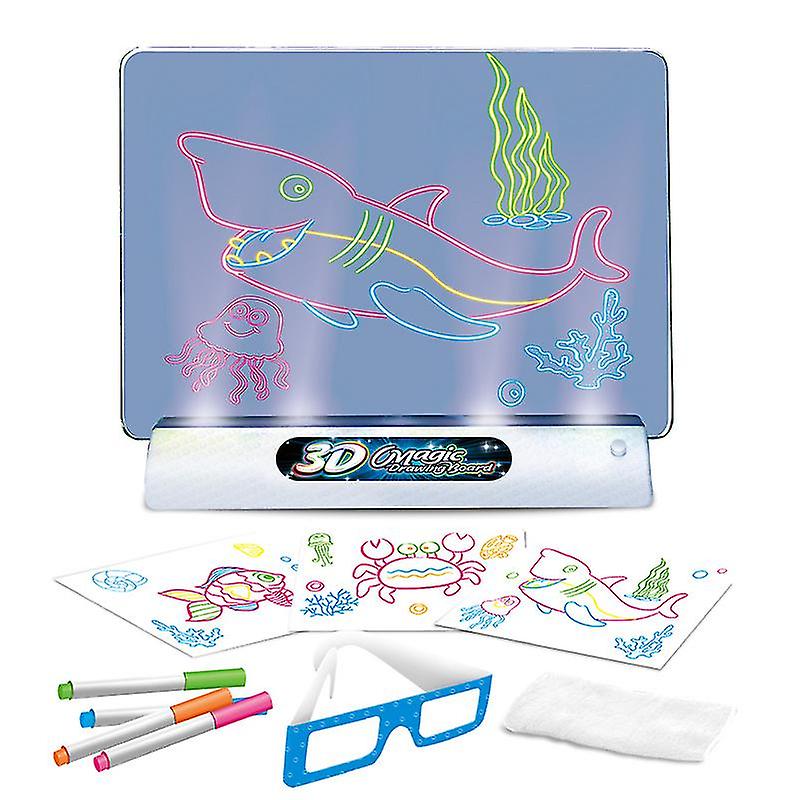 3D-fluorescerande LED-ritbräda - det kreativa ritpaketet för barn!