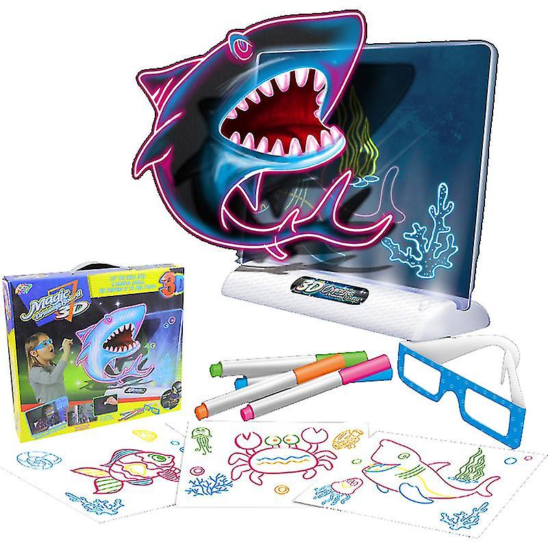 3D-fluorescerande LED-ritbräda - det kreativa ritpaketet för barn!