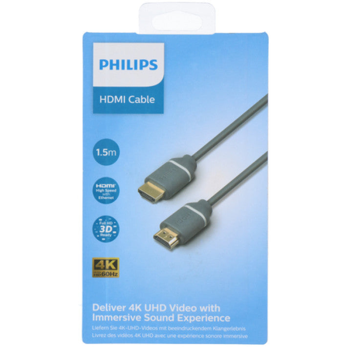 Philips - Hdmi-Kabel 1,5 Meter 4K Uhd Med Avancerad Ljudupplevelse