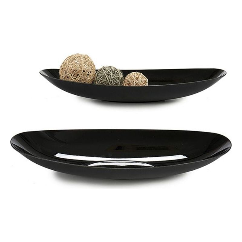 Giftdecor - Sort skål 40,5x17cm plast til dekoration