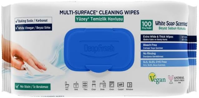 DeepFresh Multi-Surface Rengøringsklude – 100 stk – White Soap Duft