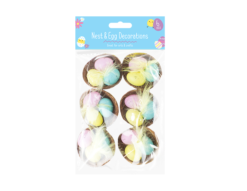 Påskeægsdekorationer - 6 Stk