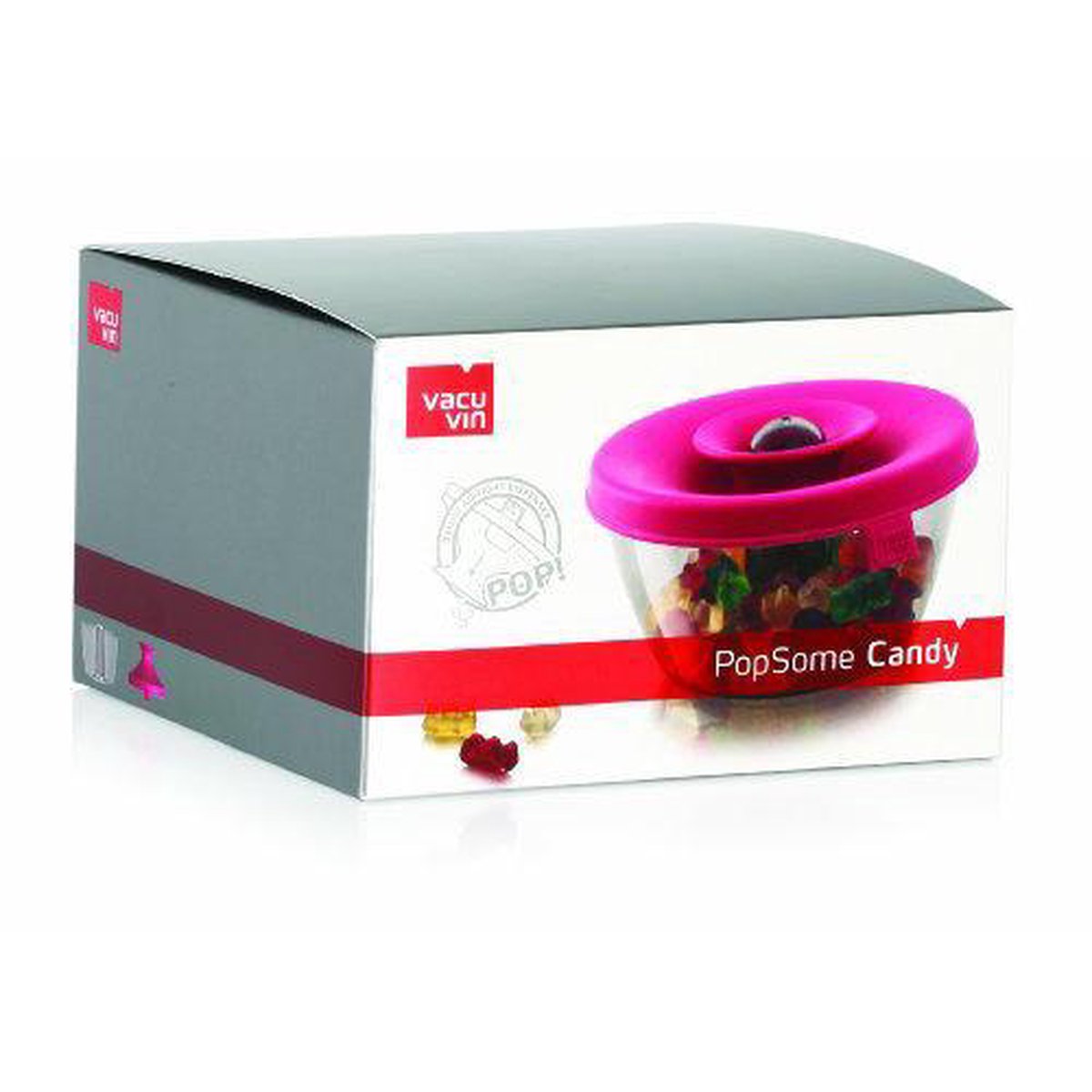 Vacuvin Popsome Snackbox Rosa Lufttät Förvaring, Vakuumbox