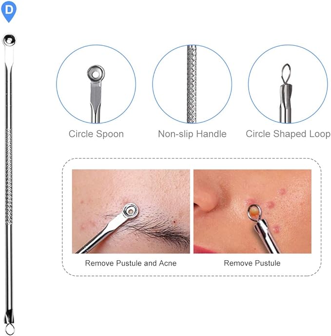 Meishiman - Set Med 4 Acne-Nålar - Hudvårdsverktyg För Borttagning Av Pormaskar