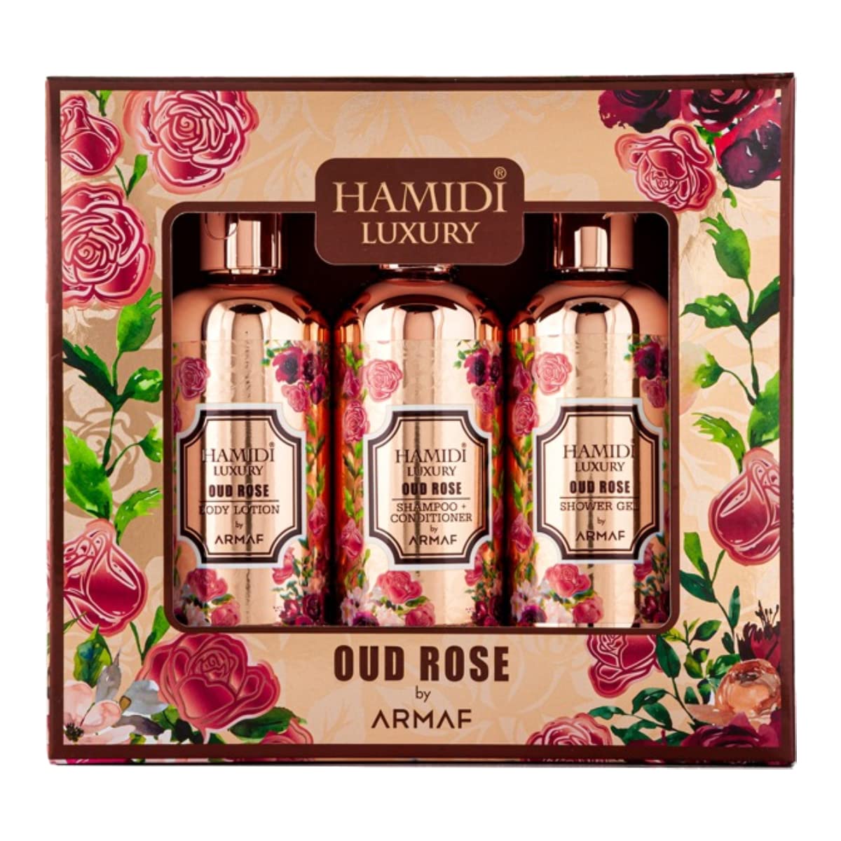 Hamidi Luxury Oud Rose by Armaf – 3-Delt Gavesæt