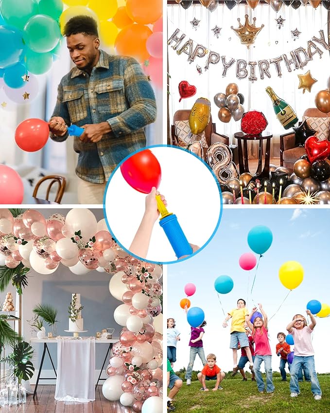 Ballongpump Med 10 Extra Ballonger Set - Slumpmässig Färg