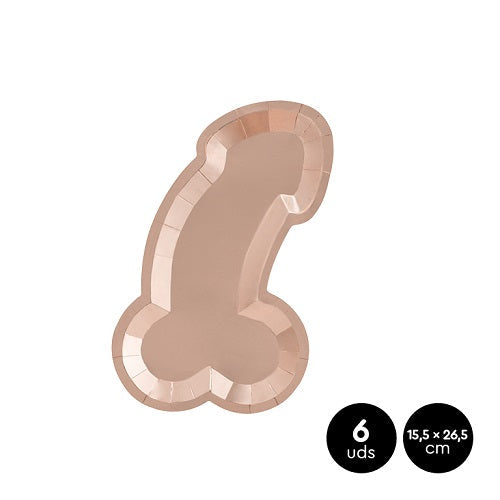 Oh-Plates - Roséguld Papperstallrikar 6 St 15,5X26,5Cm