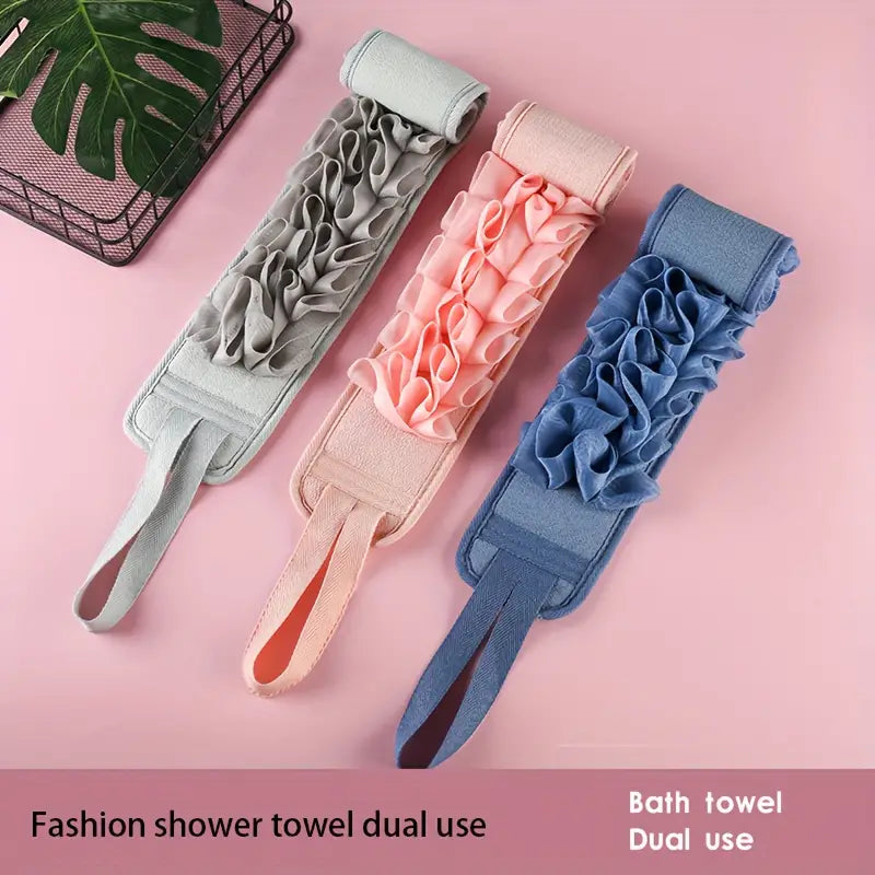 Dubbelsidig exfolierande ryggskrubb med långt handtag