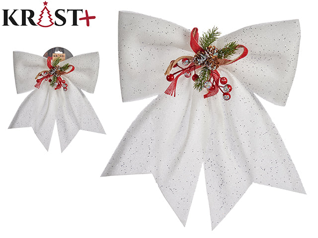 Christ Giant Dekorativ Rosett 45Cm - Vit Med Juldekorationer