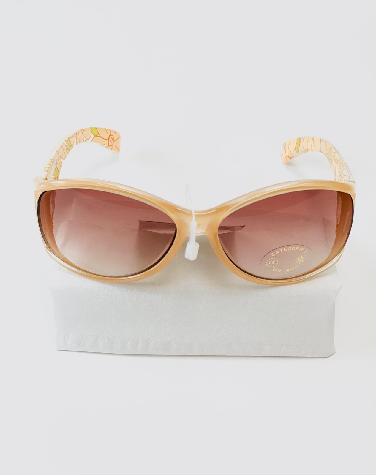 Barnsolglasögon Uv - Orange Klar Med Blommor