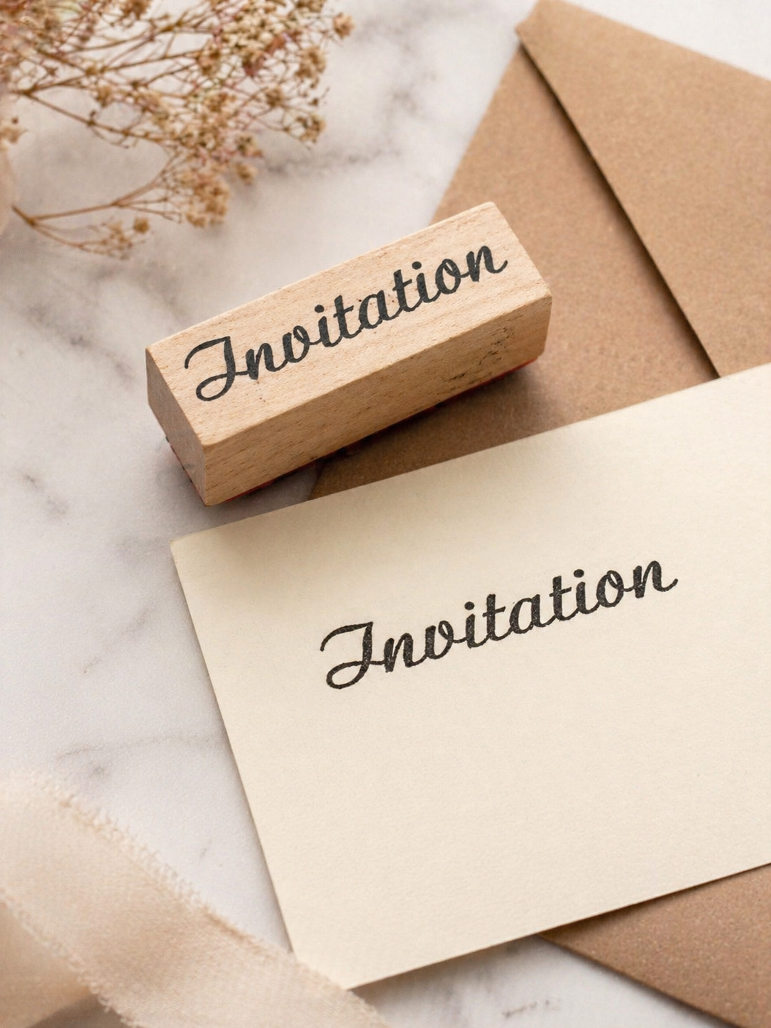 Stempel “Invitation” – 5,5 cm (uden blæk)