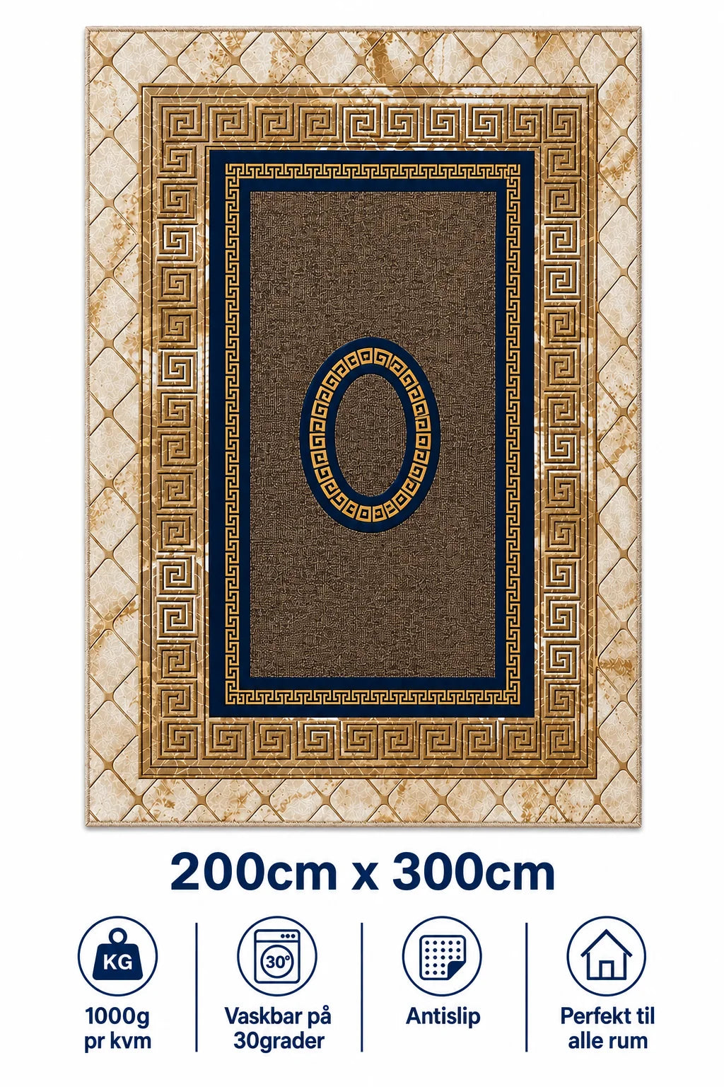 Imperial Frame Tæppe - 200x300 cm - Royal Gold