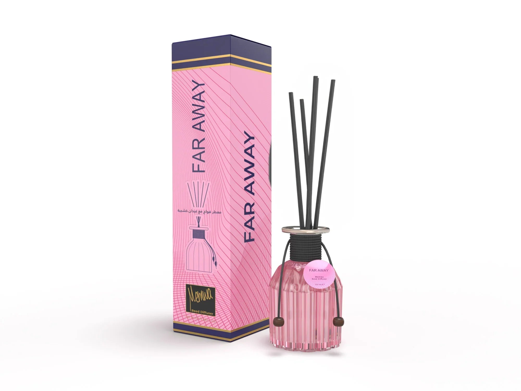 Aromadiffuser 100ml (Far Away) med pinde i stilfuldt glas