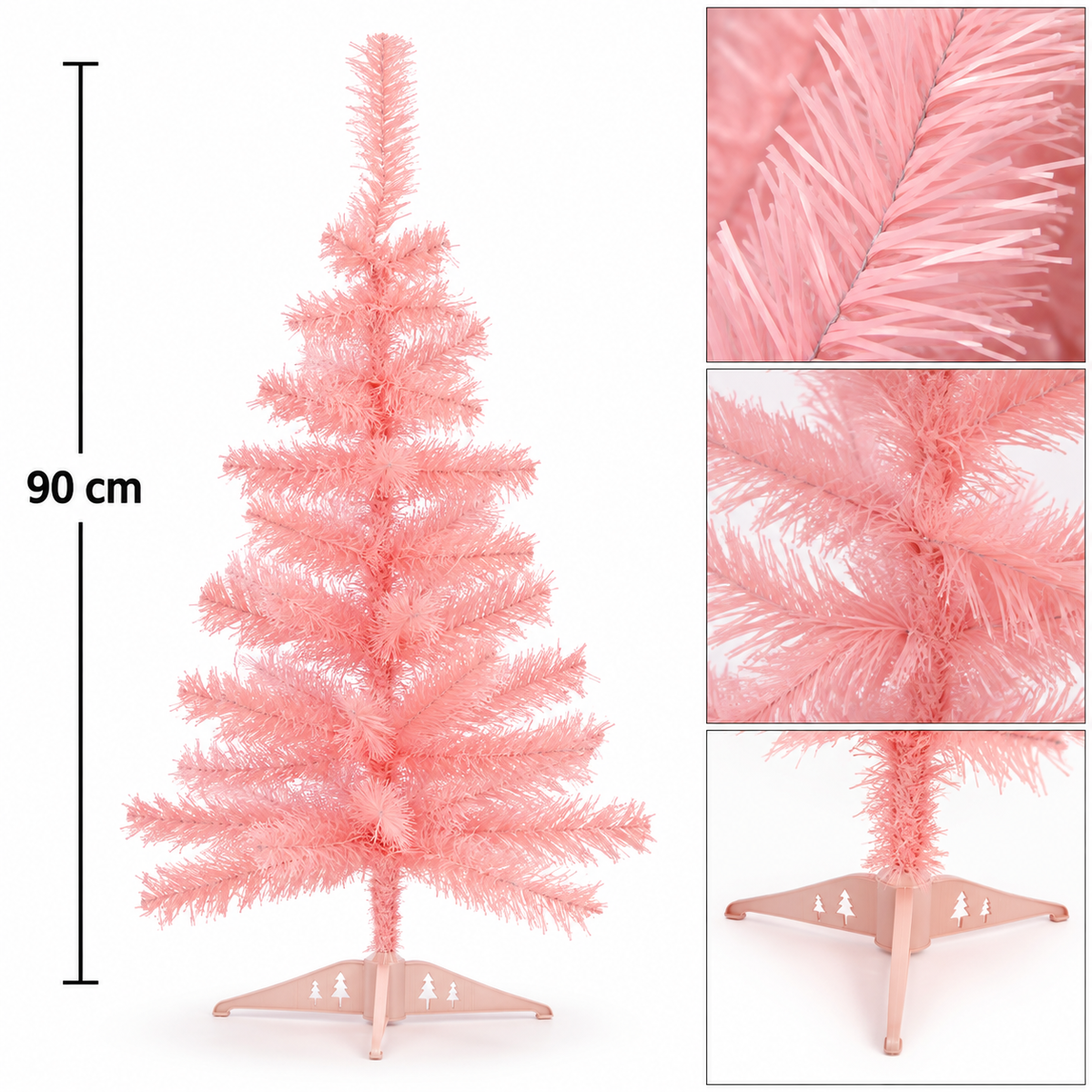 Krist - Konstgjord Julgransdekoration 90Cm - Rosa