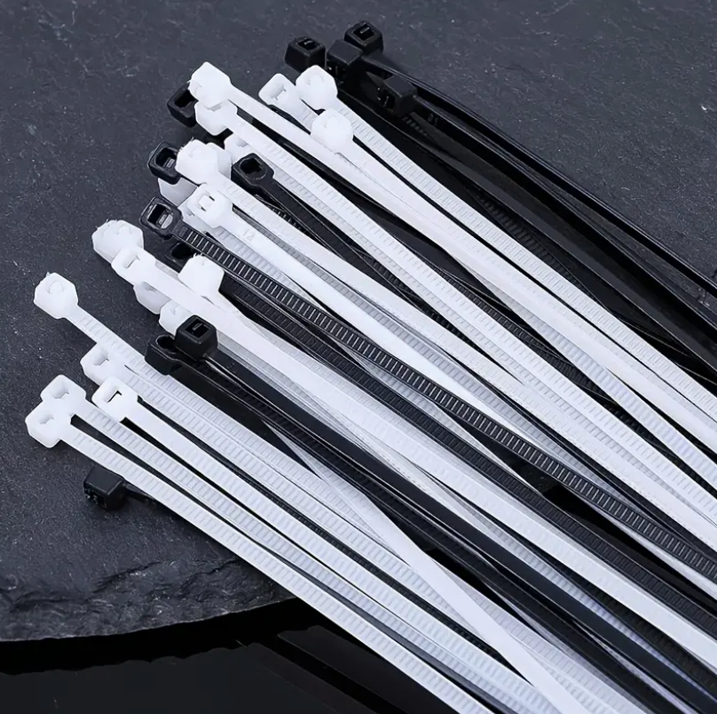 Yosho - Strips i nylon ca 50 st a 20cm (3,5mm) vit & svart