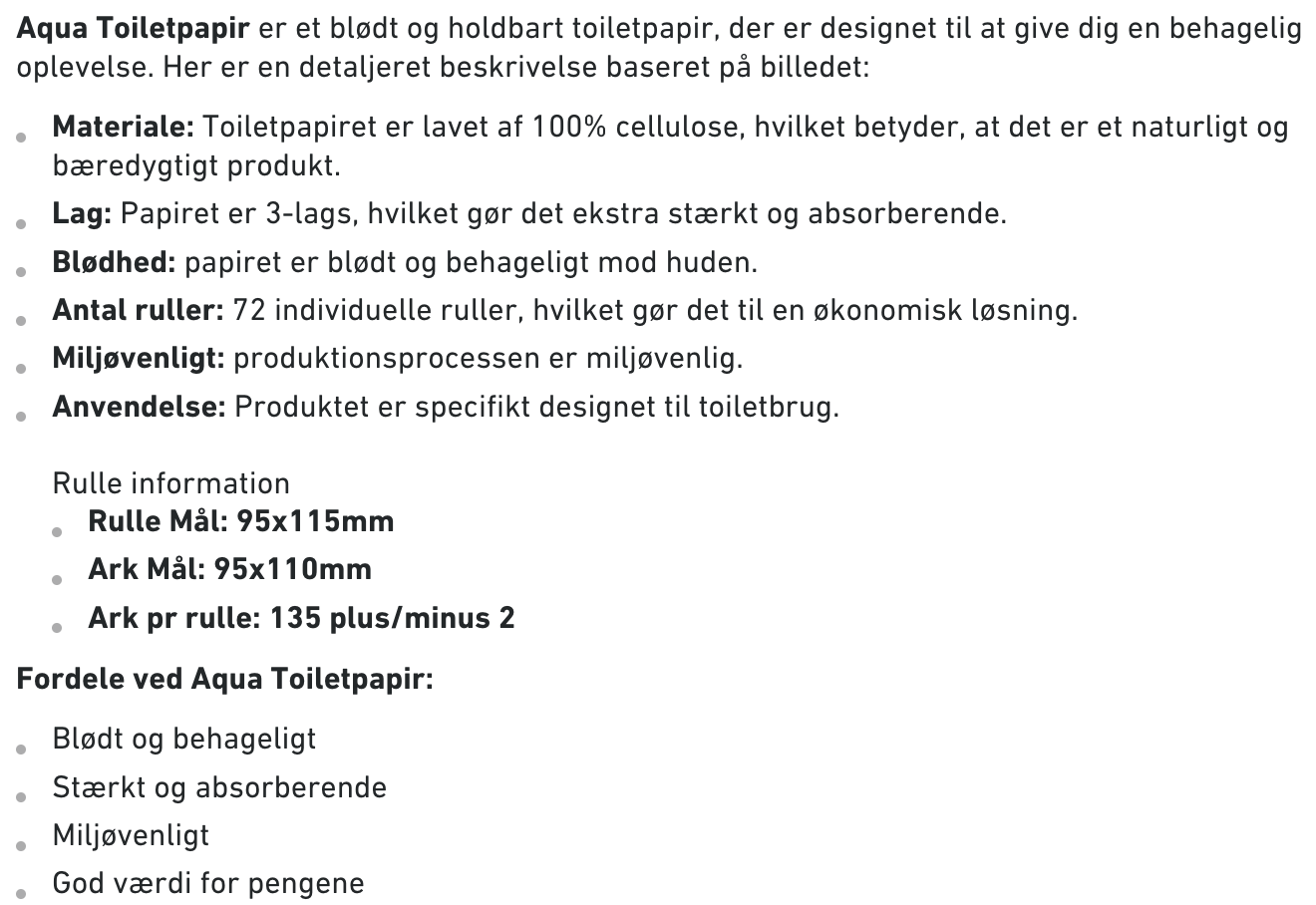 Aqua 72 rullar 3-lagers mjukt toalettpapper