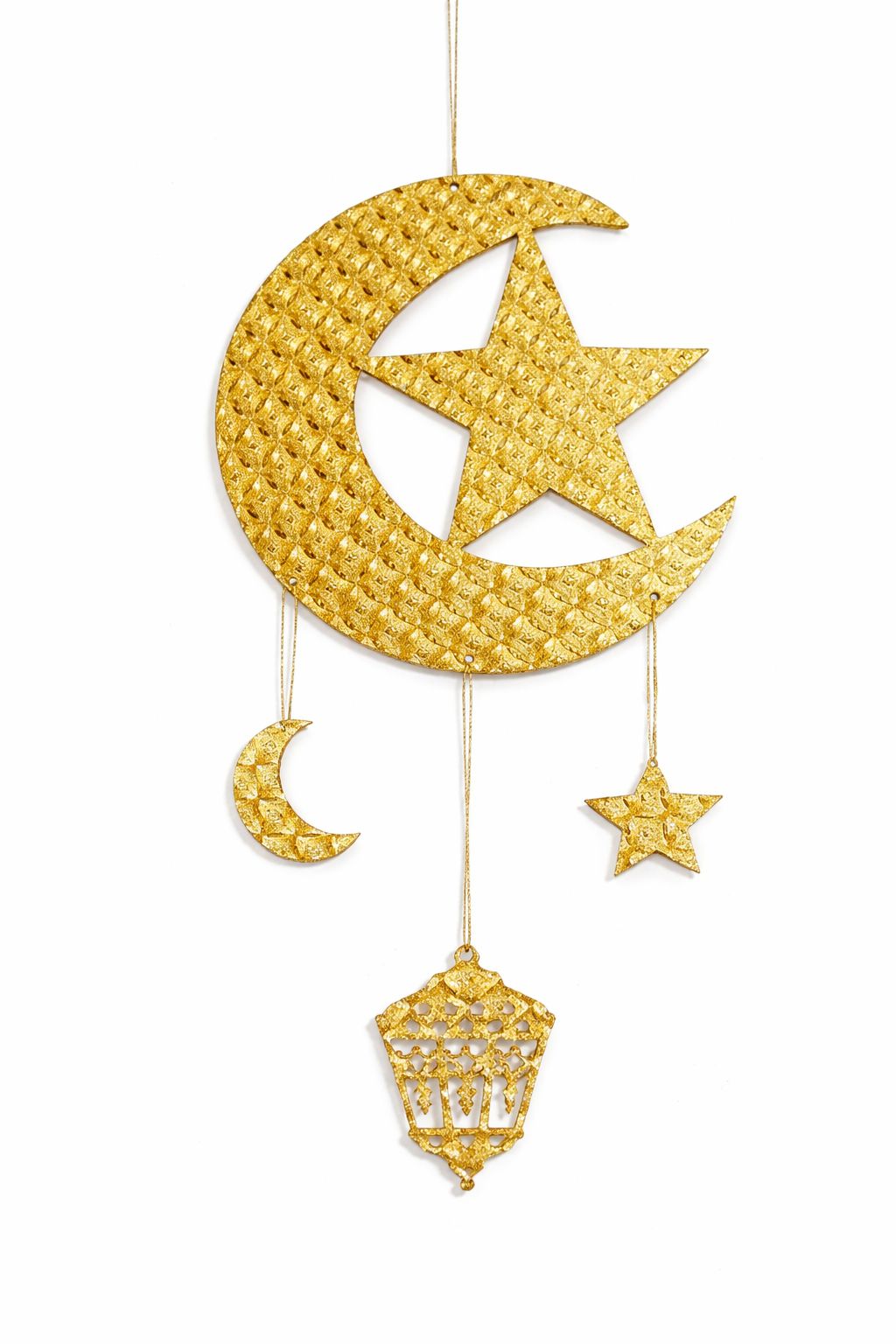 Måne & stjerne skilt med snor 27x50cm