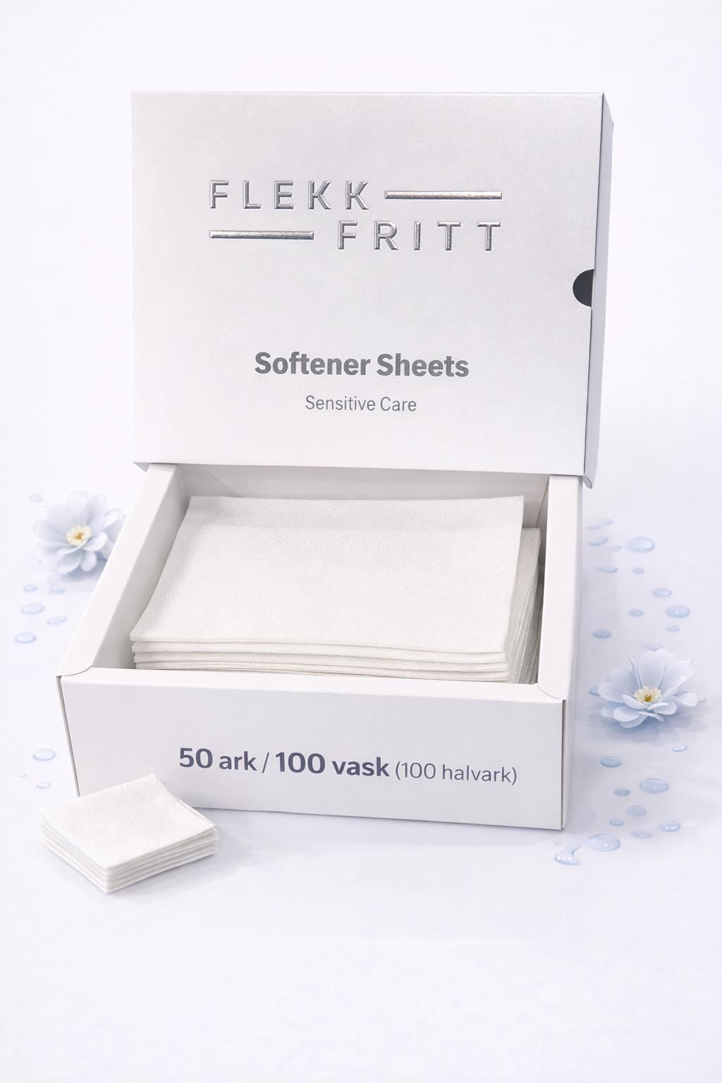Flekk Fritt Blødgøringsark – Sensitive Care (100 vaske / 100 halvark)