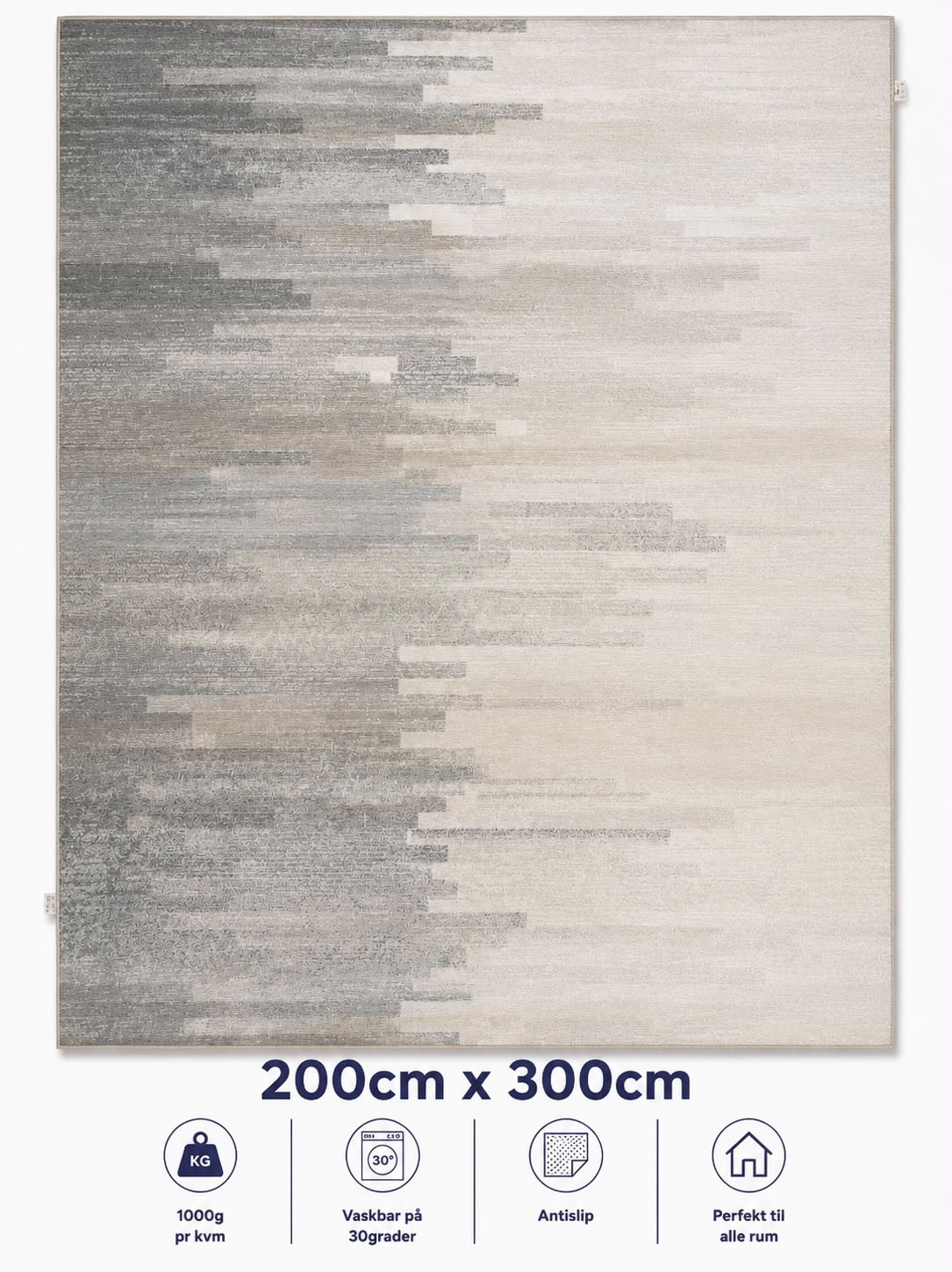 Stilrent tæppe 200x300 cm, Soft Horizon