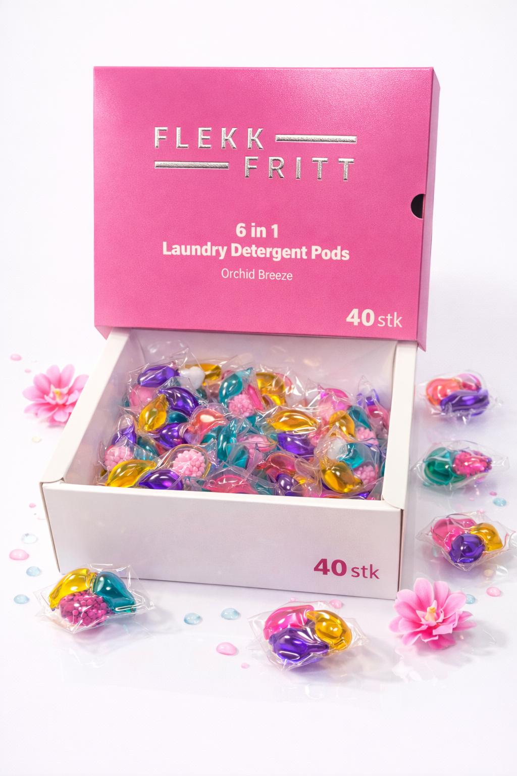 Flekk Fritt 6 i 1 vaskemiddel kapsler Orchid Breeze (40 kapsler)