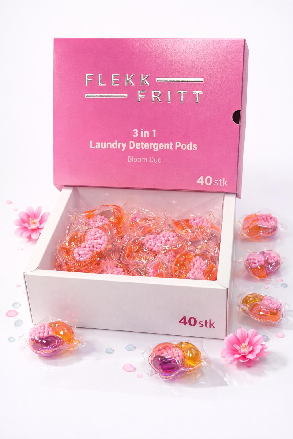 Flekk Fritt 3 i 1 vaskemiddel kapsler Bloom Duo (40 kapsler)