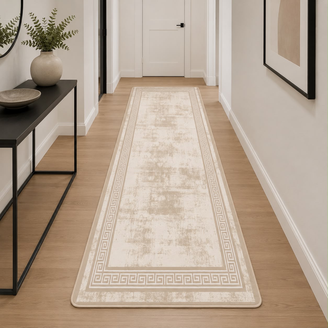 Nordic Linen Løber 100x300 cm – Elegant Vintage Design