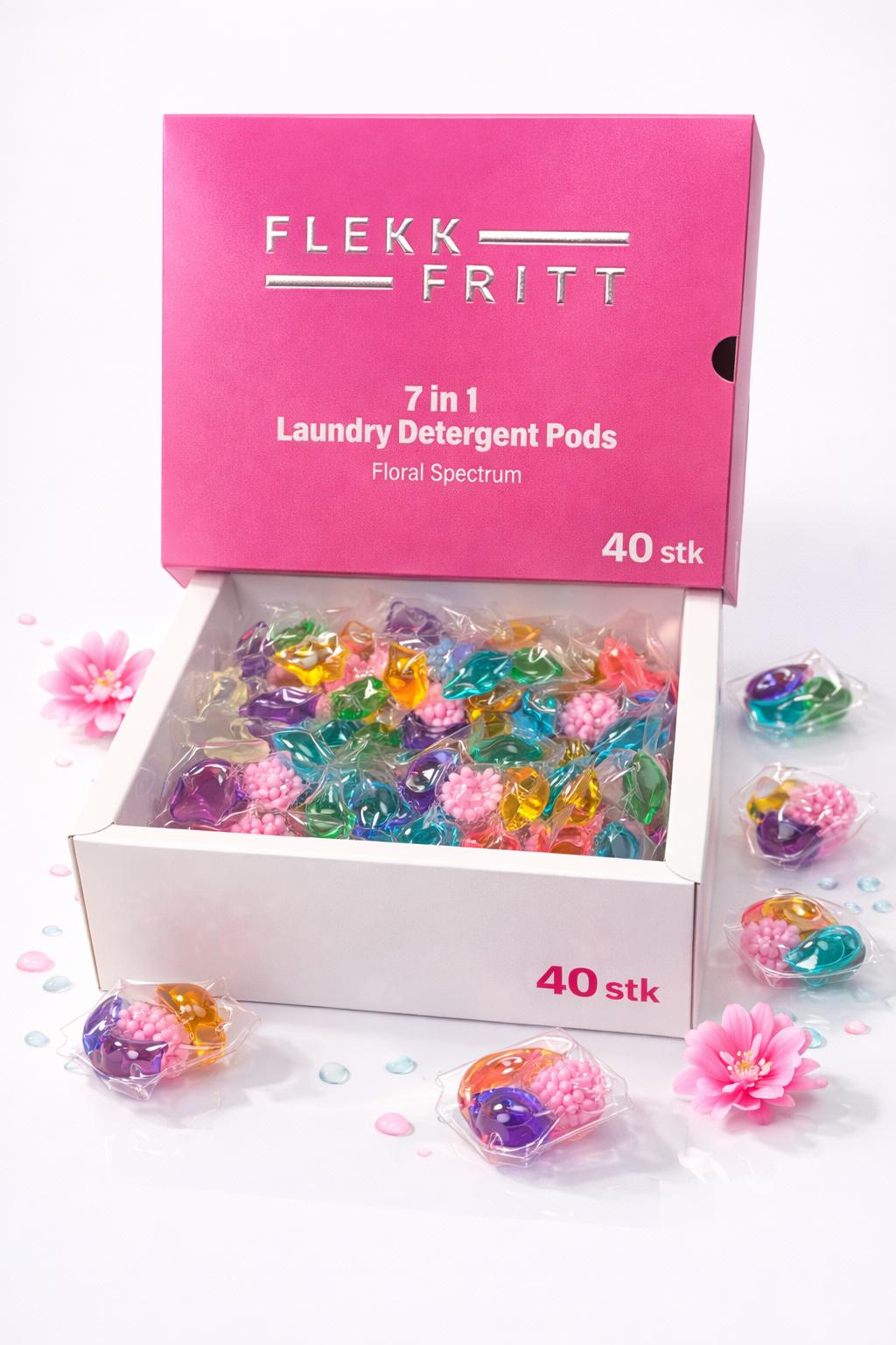 Flekk Fritt 7 i 1 vaskemiddel kapsler Floral Spectum (40 kapsler)