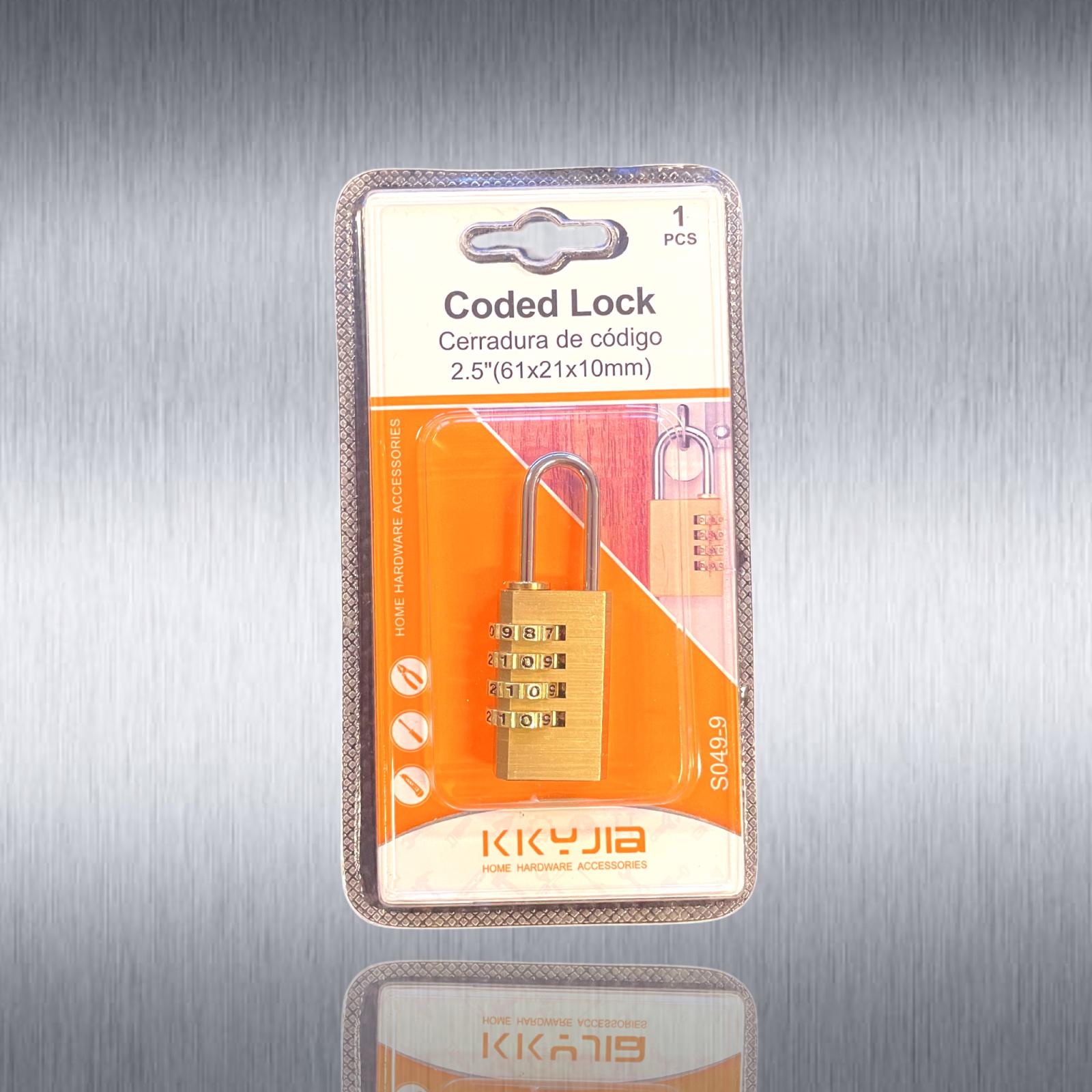 Kodat hänglås 61x21x10mm - fullfärg