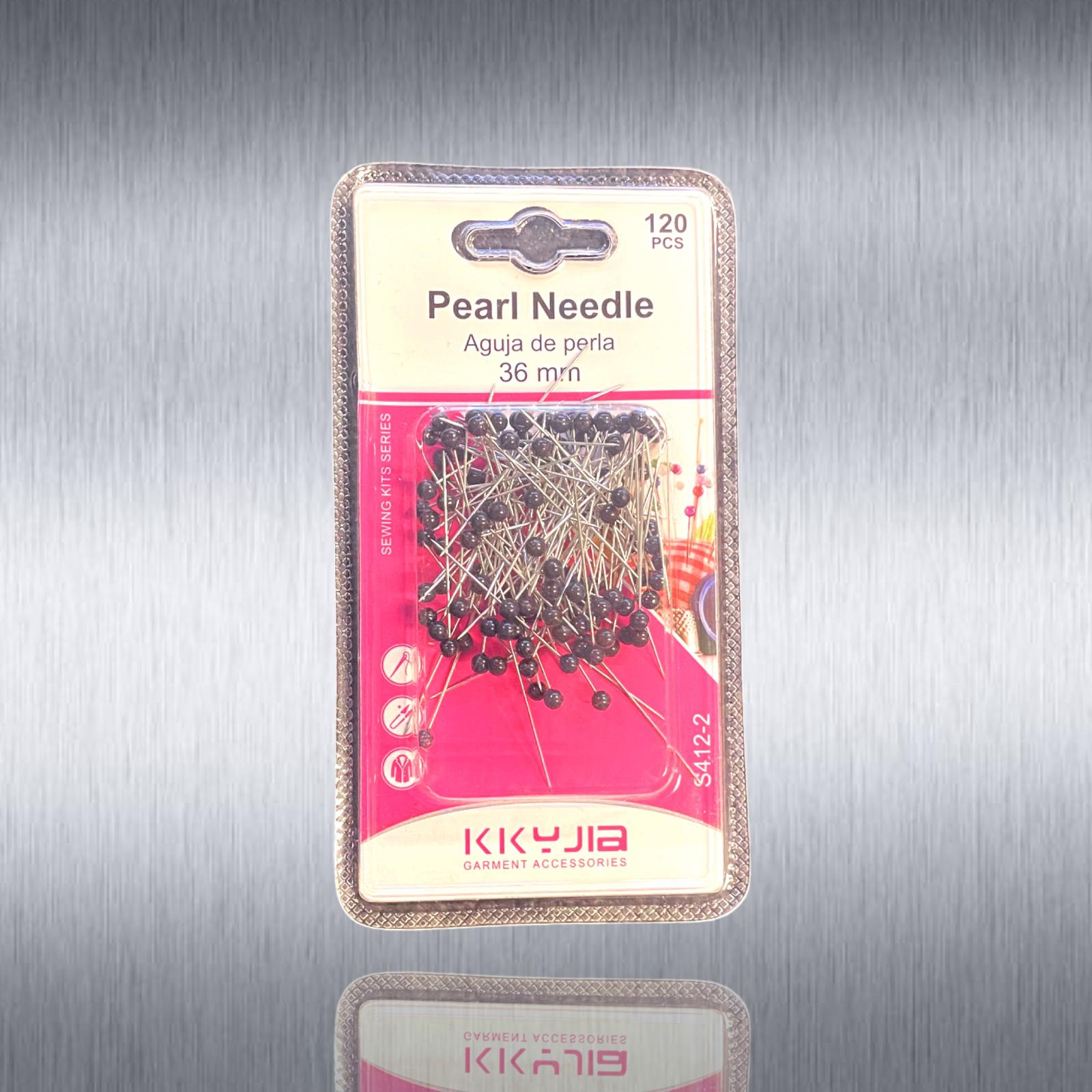 Pärlnålar 120 st 36mm - Svart pärla