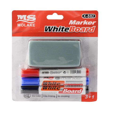 Whiteboard - Markörer (3 st), och ett suddgummi