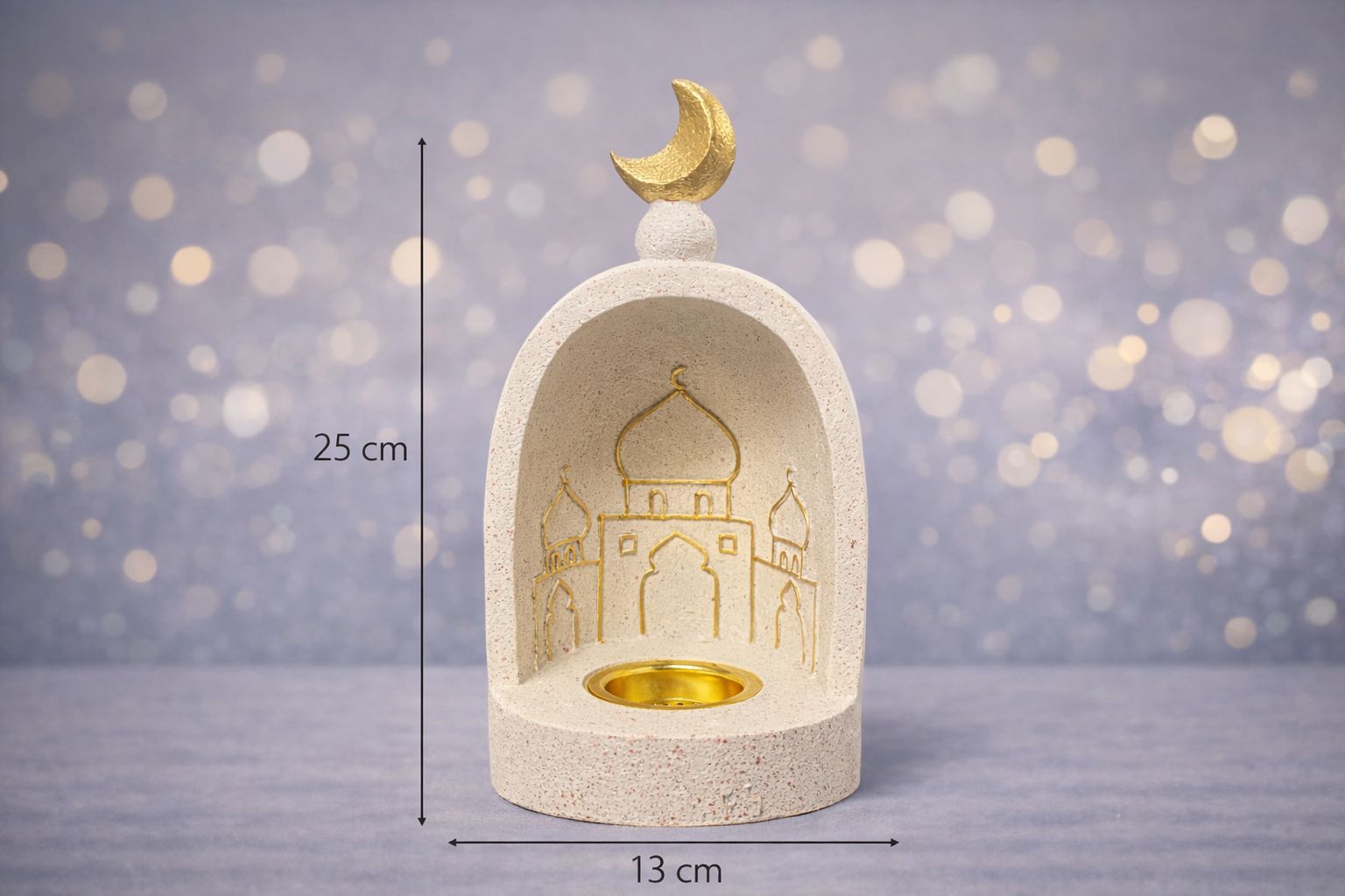 Røgelsesholder i smuk orientelsk design lavet af harpiks 25cm