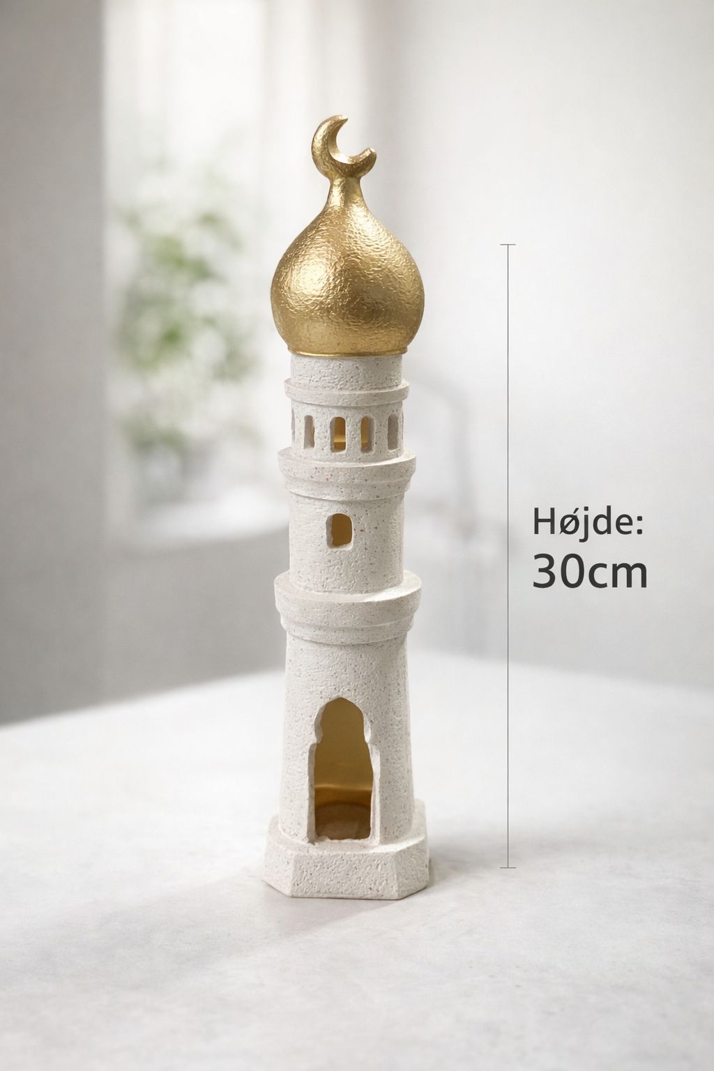 Moské design fyrfadslysholder lavet af harpiks & procelæn 30cm