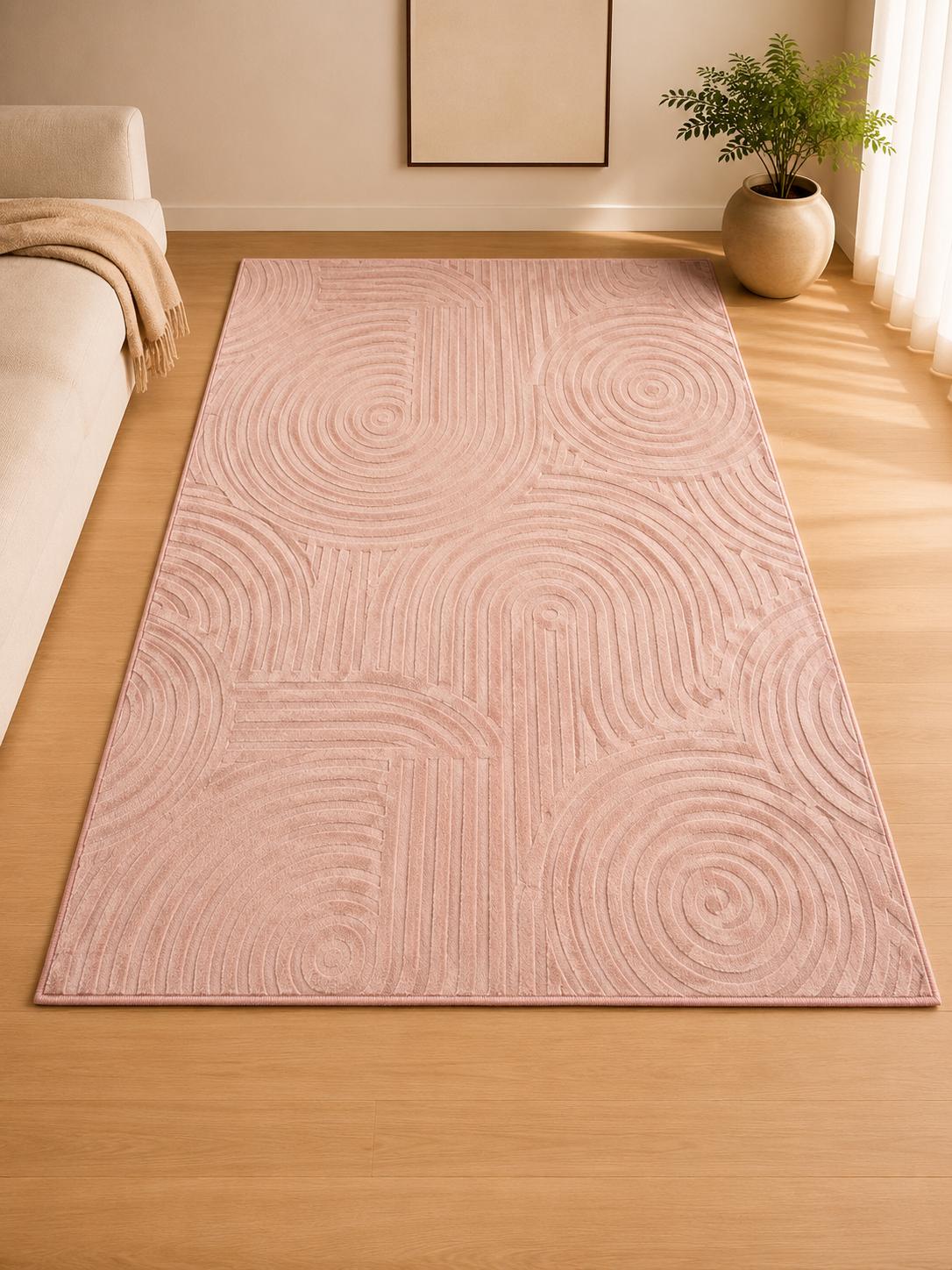 Velour Tæppe 160x230 cm Kaninhår Look – Sand pink