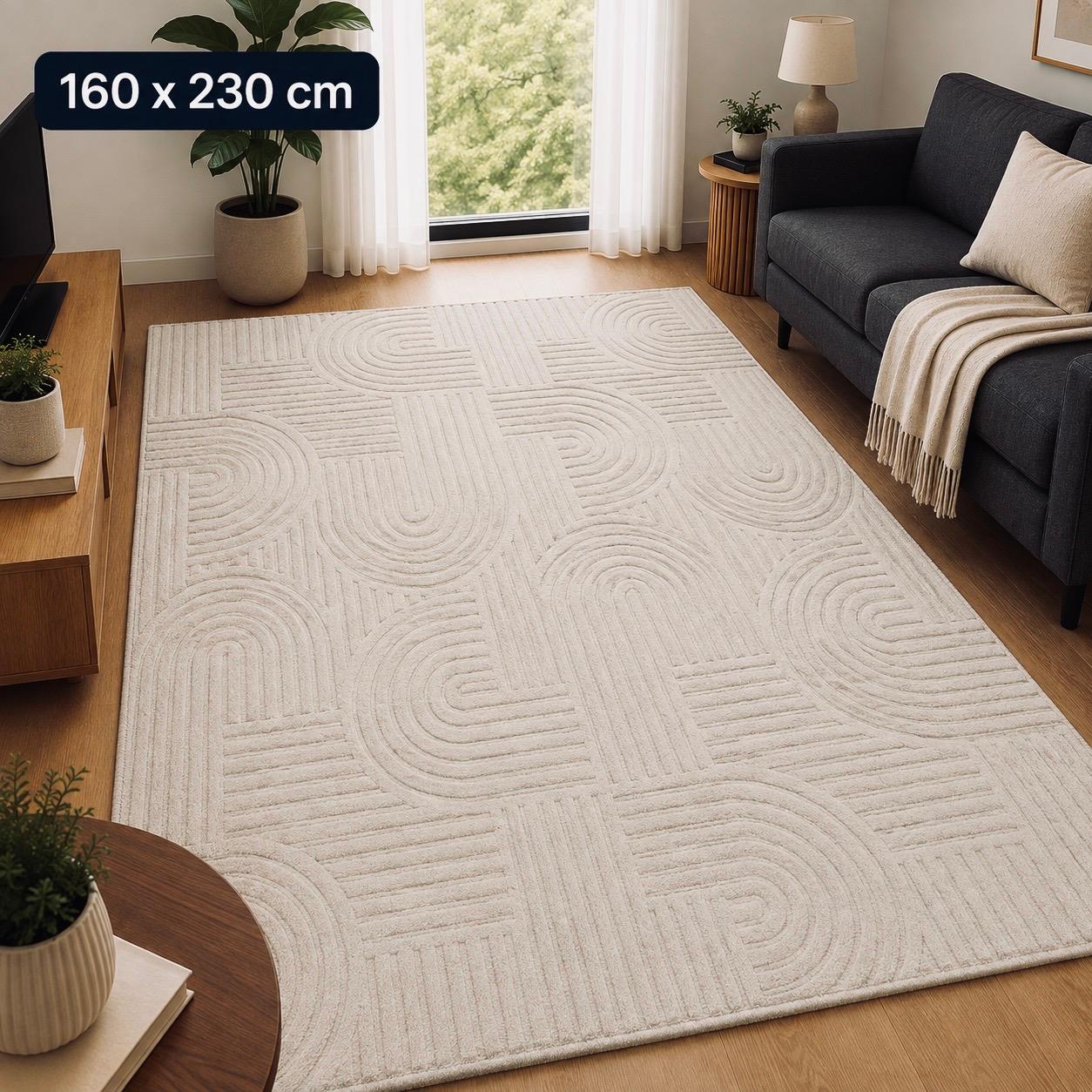 Geo Arch Tæppe 160x230 cm – Mist Grey