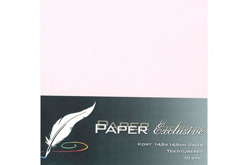 Paper Exclusive Kort 14,5x14,5cm 240g Rosa Tekstureret 10stk. ⎮ 5700130139605 ⎮ VE_013960