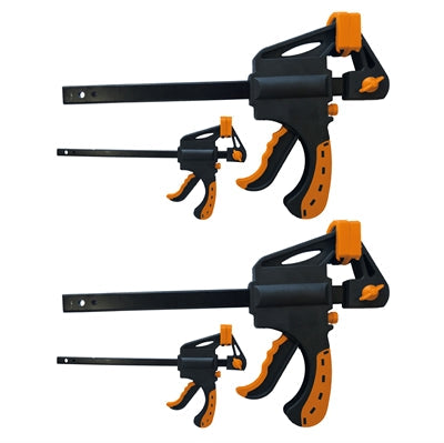 Quick Clamp - 2 Størrelser ( 2 X 100 Mm & 2 X 150 Mm) 4 Stk