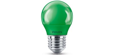 Philips LED E27 kronepære. 3.1W. grøn