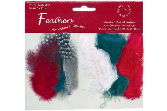 Fjer marabou mix 18stk julefarver ⎮ 8716659089953 ⎮ VE_735970