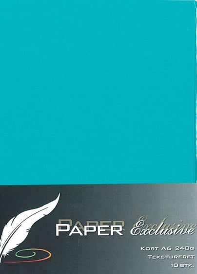 Kort A6 240g turkis tekstureret 10stk. ⎮ 5700130139445 ⎮ VE_013944