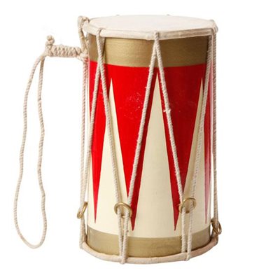 Tromme, H 14cm, Dia. 7cm, Rød/Hvid/Guld ⎮ 5715049031384 ⎮ DG_004819