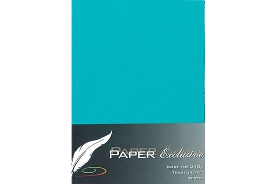 Kort A6 240g turkis tekstureret 10stk. ⎮ 5700130139445 ⎮ VE_013944