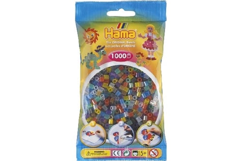 Hama Midi Perler 1000stk Transp. Mix