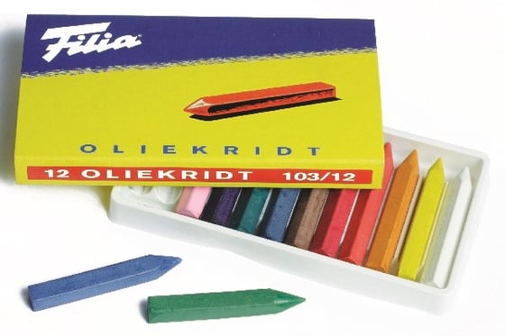 Oliekridt 12stk - pink i stedet for sort ⎮ 5700137943502 ⎮ VE_794350