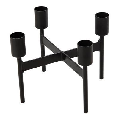 Lysestage, H 12cm, B 17cm, Sort ⎮ 5713582894213 ⎮ DG_003778