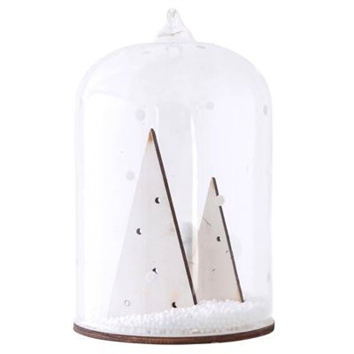 Glas klokke til ophæng, H 10,5cm, Dia. 7cm, Hvid ⎮ 5713582429729 ⎮ DG_008664