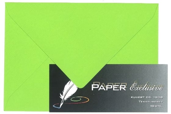 Kuvert C6 120g lime tekstureret 10stk. ⎮ 5700130140304 ⎮ VE_014030