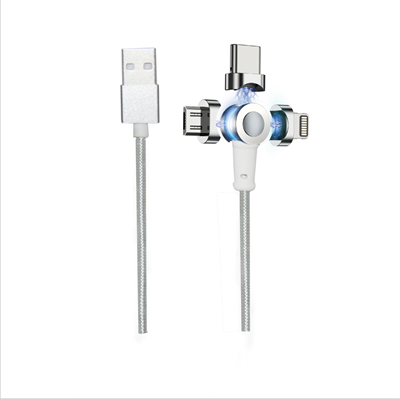 Magnetisk Roterende opladerkabel Til Smartphones og Tablets. Rosegold 1M ⎮ 5720200430081 ⎮ EP_000242
