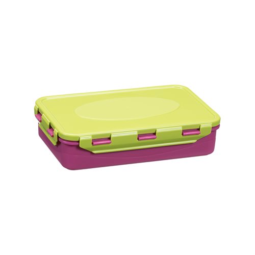 Madkasse med 3 inserts Bund: fuchsia pink; låg: kalkstans