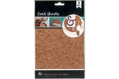 HOBBY2YOU Cork A5 3stk. 0,25mm selvklæbende ⎮ 5700130151065 ⎮ VE_015106